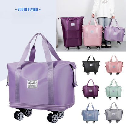 Mala expansível com rodízio universal Grande capacidade de armazenamento para separação de itens secos e molhados Bolsa de viagem e fitness leve
