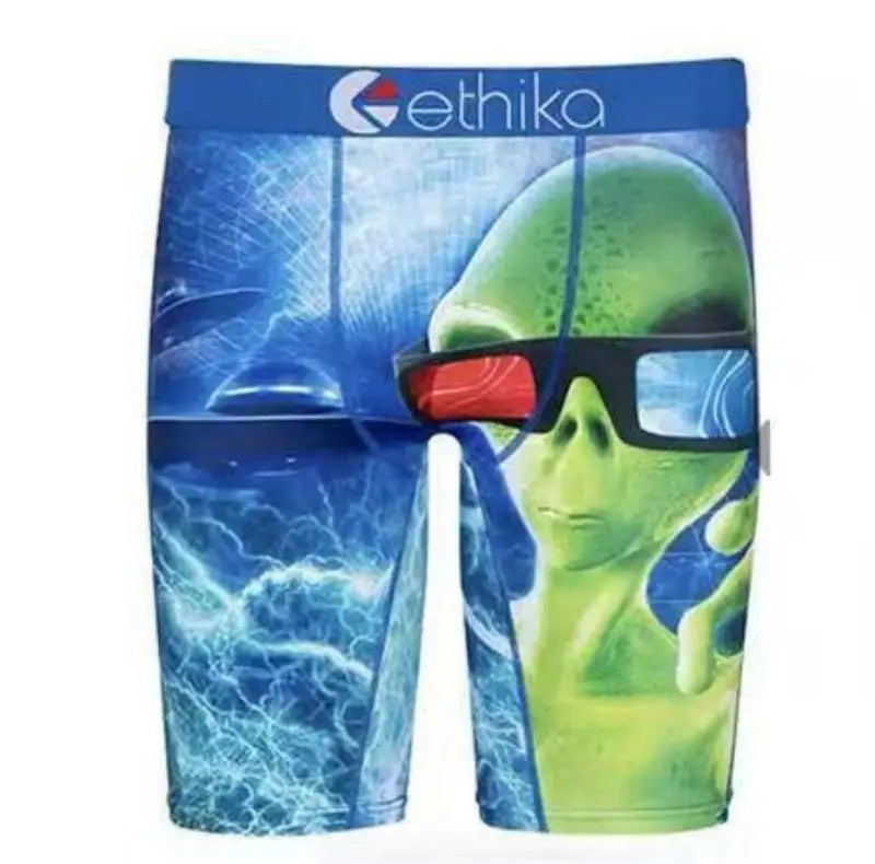 ETHIKA Sexy Fashion Print Men Underwear Boxer Cueca Male Panties Lingerie Man Underpants Panty Boxers Briefs Mens Shorts S-XXXL