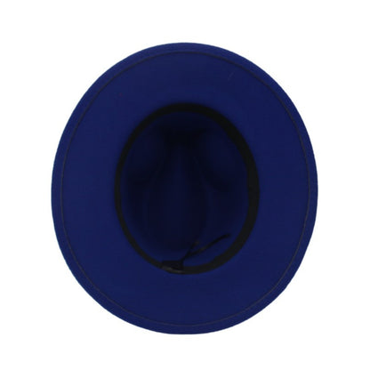 Classic Brown Belt Women Fedora Hats Autumn Winter Gentleman Jazz Felt Hat For Men Retro Church Lady Flat Wide Brim Dress Hat