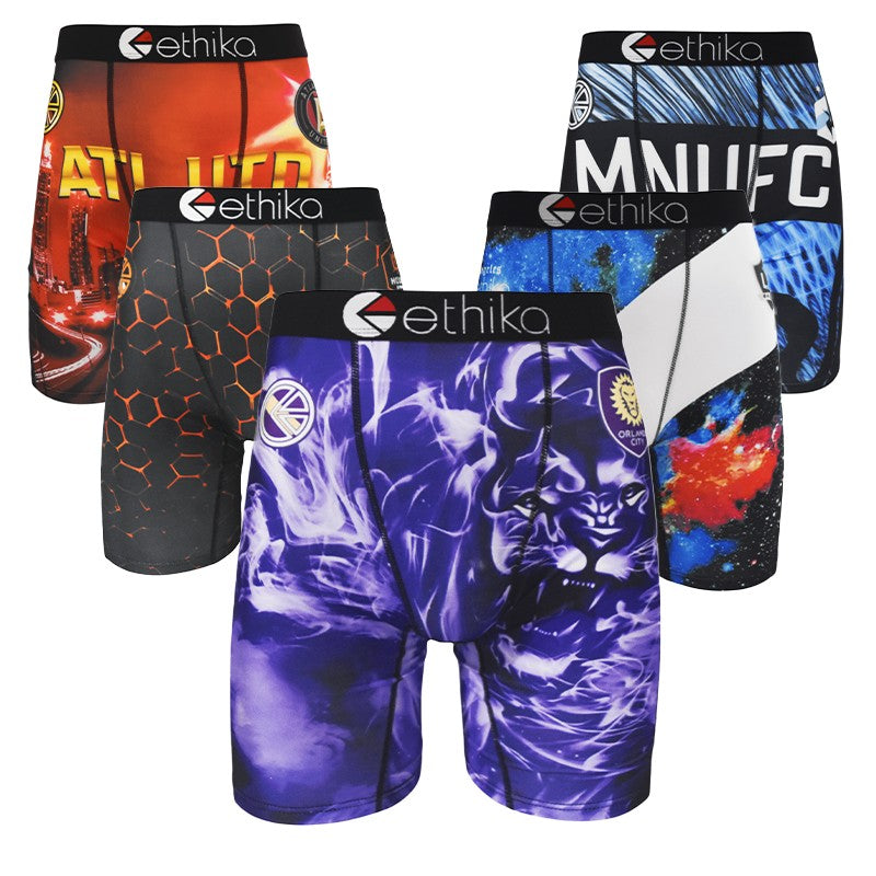 ETHIKA 1PC Sexy Men's Underwear Breathable Sexy Men Panties Boxers Briefs Fashion Print Boxer Shorts Underpants Plus Size S-XXXL