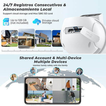 BESDER 4K 8MP Wifi Camera PTZ Outdoor Dual Screens Human Detection Dual Lenses 4MP Security Protection IP Camera Audio iCSee App