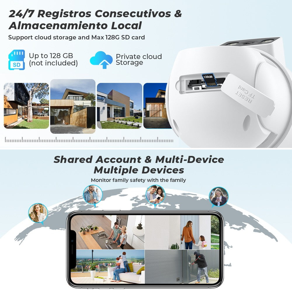 BESDER 4K 8MP Wifi Camera PTZ Outdoor Dual Screens Human Detection Dual Lenses 4MP Security Protection IP Camera Audio iCSee App