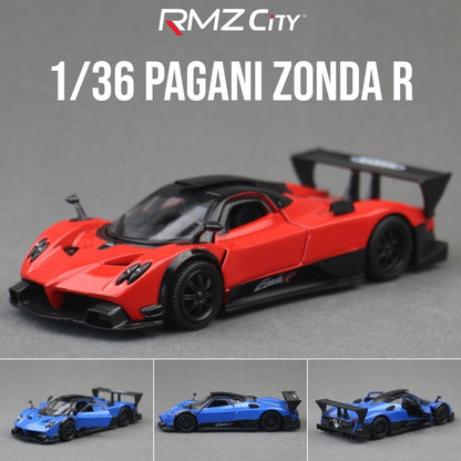 1/36 Pagani Zonda R Super Sport Racing RMZ CiTY 5'' Toy Car Model for Children Diecast Miniature Collection Gift For Boys Kid