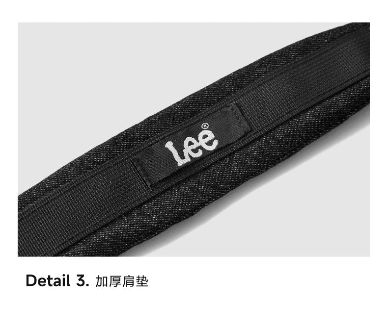 LEE Unisex Denim Blue Soft Pillow Shoulder Bags Beige Casual Simple Utility Light Ladies Large High Capacity Hobo Crossbody Bag