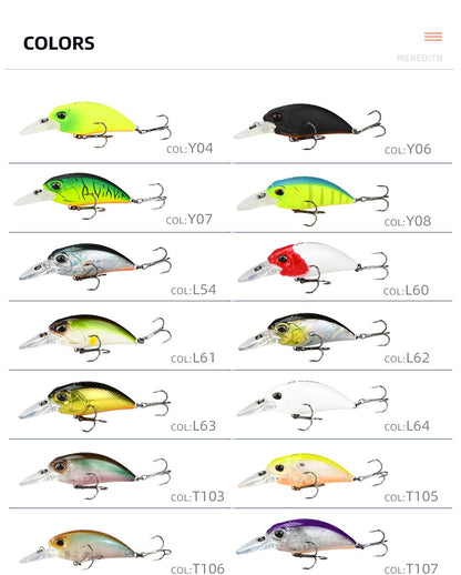 MEREDITH JERK CRANK M65 Flutuante 14g Isca Artificial Modelo Quente Isca Dura 11 Cores Wobbler Crank Qualidade Profissional Profundidade 2.0-2.5m