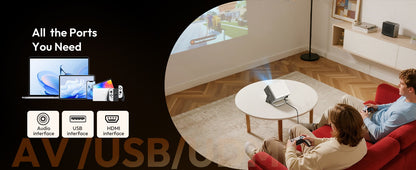 Projetor XGODY N6 PRO 4K 32 GB HD 700ANSI Dual WiFi6 BT5.0 Cinema Portátil Nativo 1080P para Filmes ao Ar Livre e Home Theater