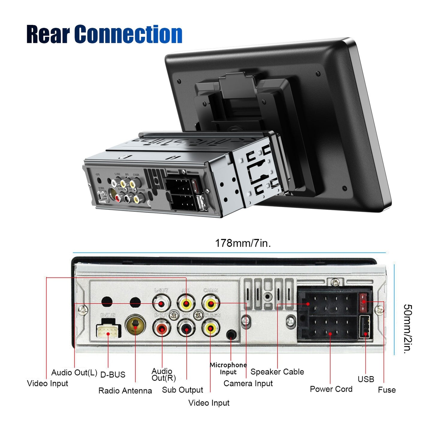ESSGOO 9" Single 1 Din Car Stereo Radio Touch Screen Wireless Apple CarPlay & Android Auto MP5 Player Head Unit Bluetooth FM SWC