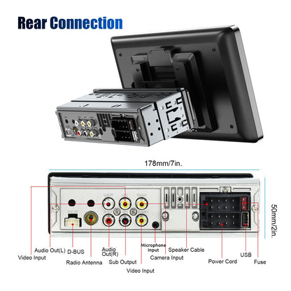 ESSGOO 9" Single 1 Din Car Stereo Radio Touch Screen Wireless Apple CarPlay & Android Auto MP5 Player Head Unit Bluetooth FM SWC
