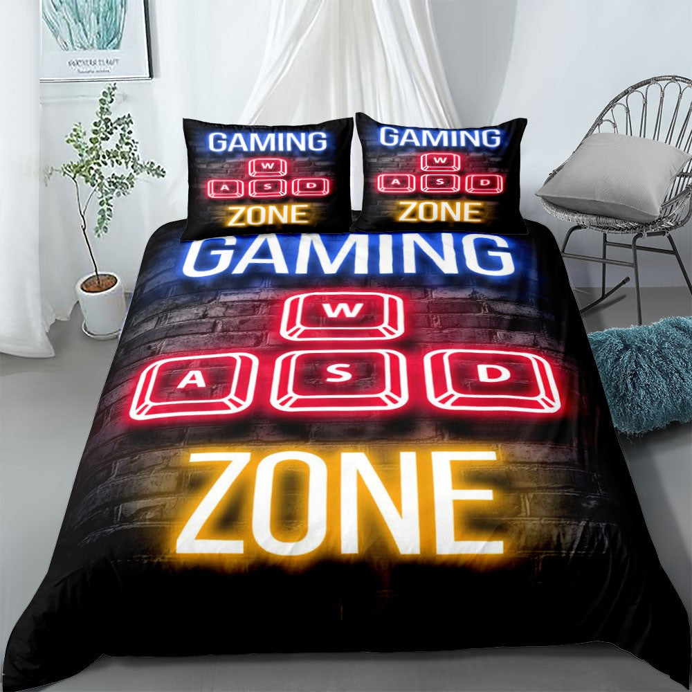 Neon Wall Oath Duvet Cover Set King Queen Double Full Twin Single Size Bed Linen Set