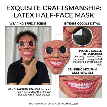 Scary Smile Black Hole Half Face Mask Horror Halloween Cosplay Mask Funny Creepy Party Costume Props Adult Masquerade Masks