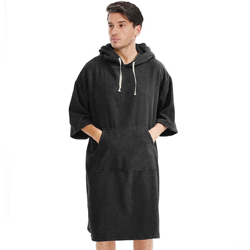 Quick dry Solid microfiber Changing Robe Surf Poncho Hooded Beach Towel Hooded Poncho Towel For Adults men and women