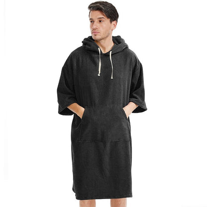 Quick dry Solid microfiber Changing Robe Surf Poncho Hooded Beach Towel Hooded Poncho Towel For Adults men and women
