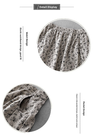 Cotton Linen High Waist Printed Summer New Sle Cool Slimming Hip Covering Floral Skirt Loose Fit Casual Long Skirt