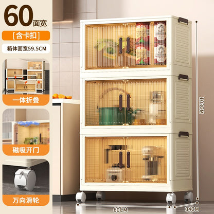 Large Volume Multifunction Folding Living Room Cabinet Closet Organizer With Wheel Stackable Sundries Large Capacity Storage Box