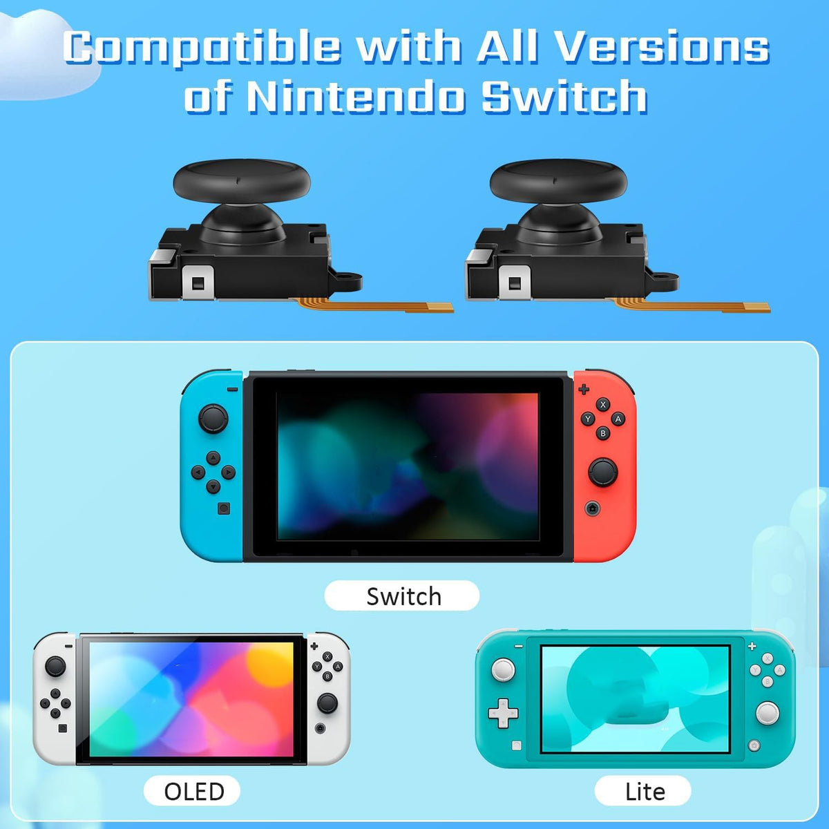 TMR Hall Joystick for Nintendo Switch/OLED/Lite Joy-Con, Zero Drift Hall Effect Joystick Replacement for Switch Controller