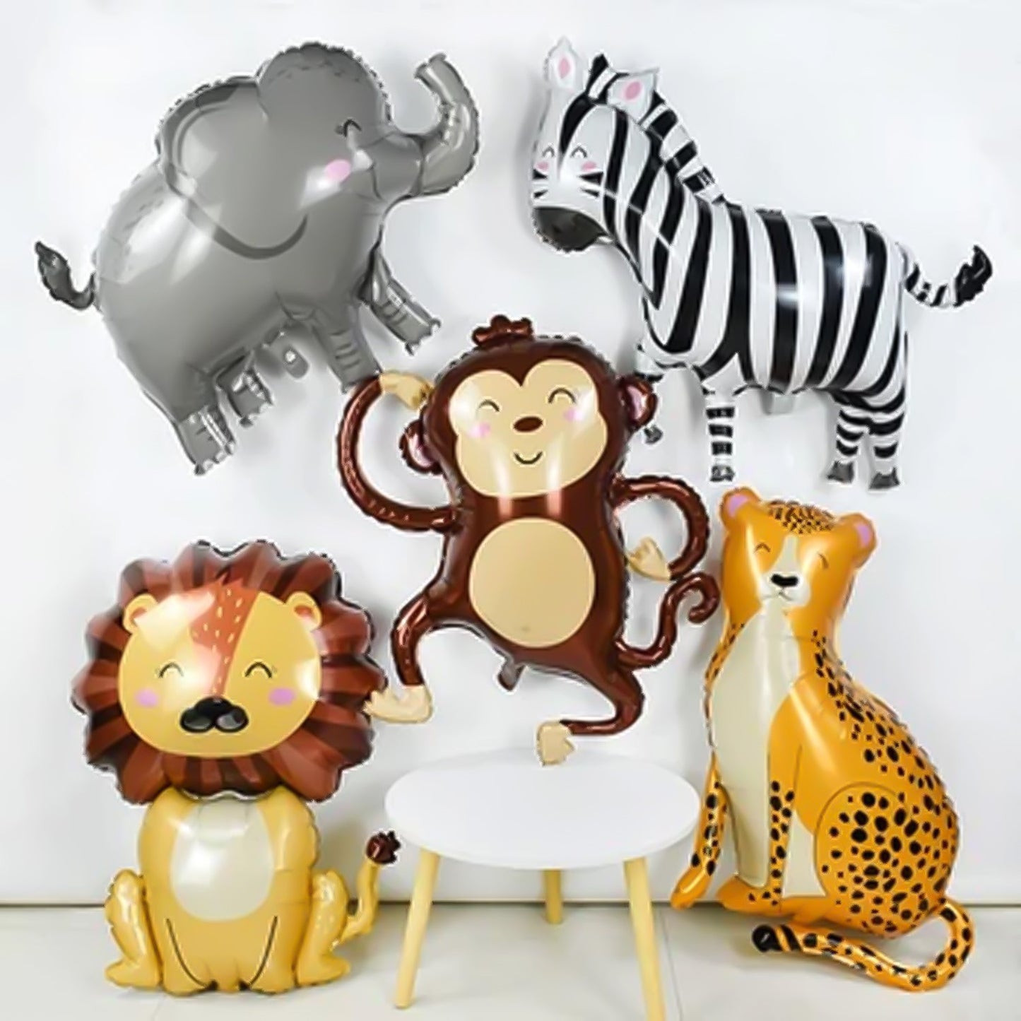 Cartoon Animal Aluminum Foil Balloon Giraffe Lion Monkey Balloon Jungle Zoo Theme Party Kidsren's Birthday Holiday Decoration