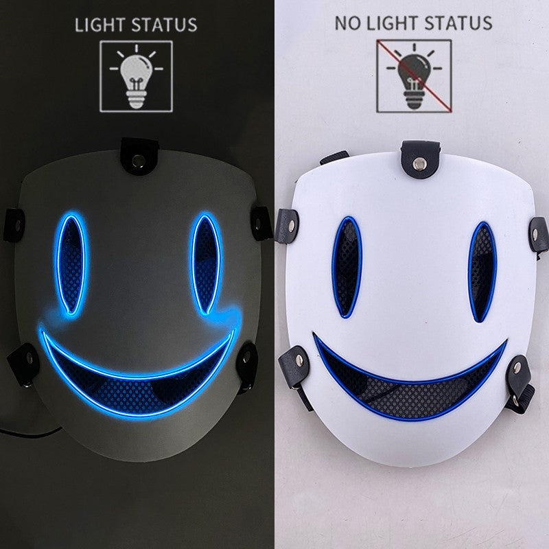 Anime High Rise Invasion Sniper LED Light up Mask Japanese Killer Japanese White Masks Carnival  Halloween Party Costume Props