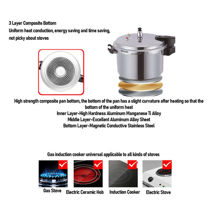 Pressure Cooker Aluminium Alloy Explosion Proof Large Capacity Pressure Canning Pot Cooker Pressure Cooker Pot Pressure Canner