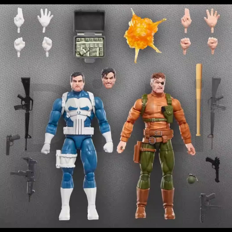 (Envio em 24 Horas) ML Capcom Versão Fliperama Punisher Nick Fury Modelo Anime Boneco de Ação Brinquedo Colecionável em Estoque