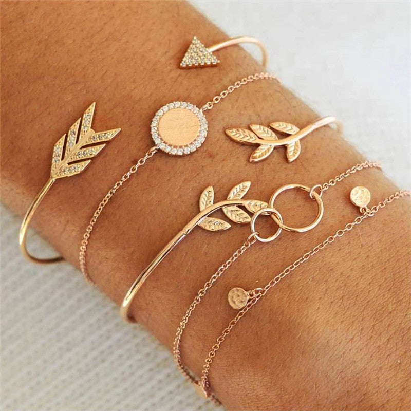 Conjunto de Pulseiras Femininas Corrente Cubana, Cor Dourada, Boho Retrô, Torção Grossa, Joias da Moda de Qualidade, 11 Peças, 2024