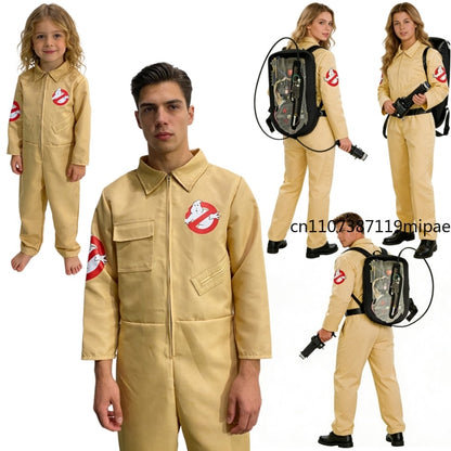 Men Kids Ghost busters Cosplay Costume Proton Pack Accessory Ghostbusters Boys Adult Women Jumpsuit Halloween Outfits Bodysuit