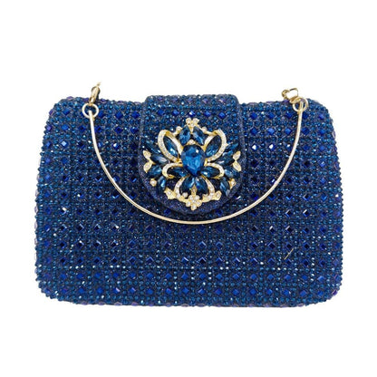 Sparkling Rhinestone Clutch Bag Lady Crystal Evening Purse Luxury Metal Handle Chain Handbag Wedding Party Dinner Diamond Bags
