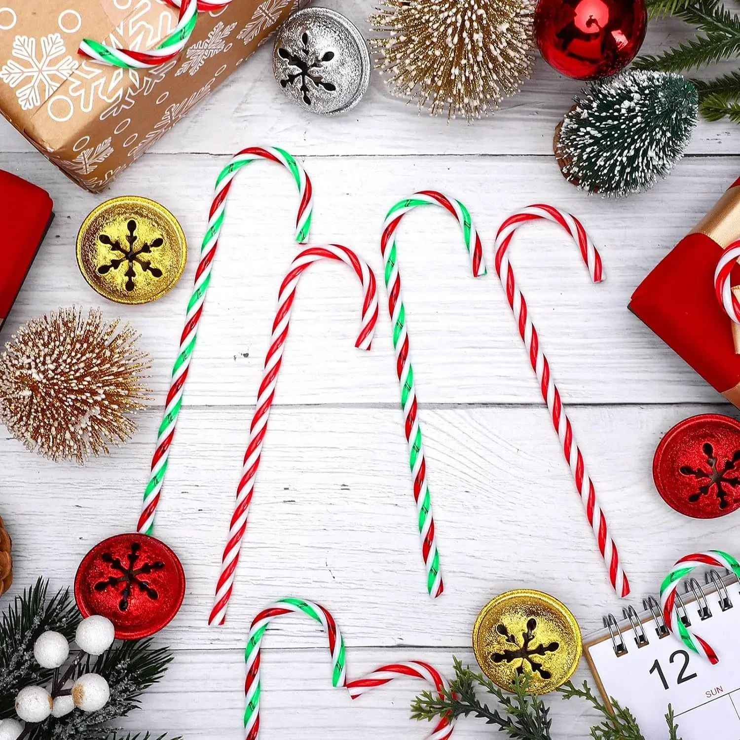 20pcs Christmas Candy Canes Acrylic Xmas Tree Hanging Crutch Pendant New Year  Party Home Decoration Ornaments Gifts