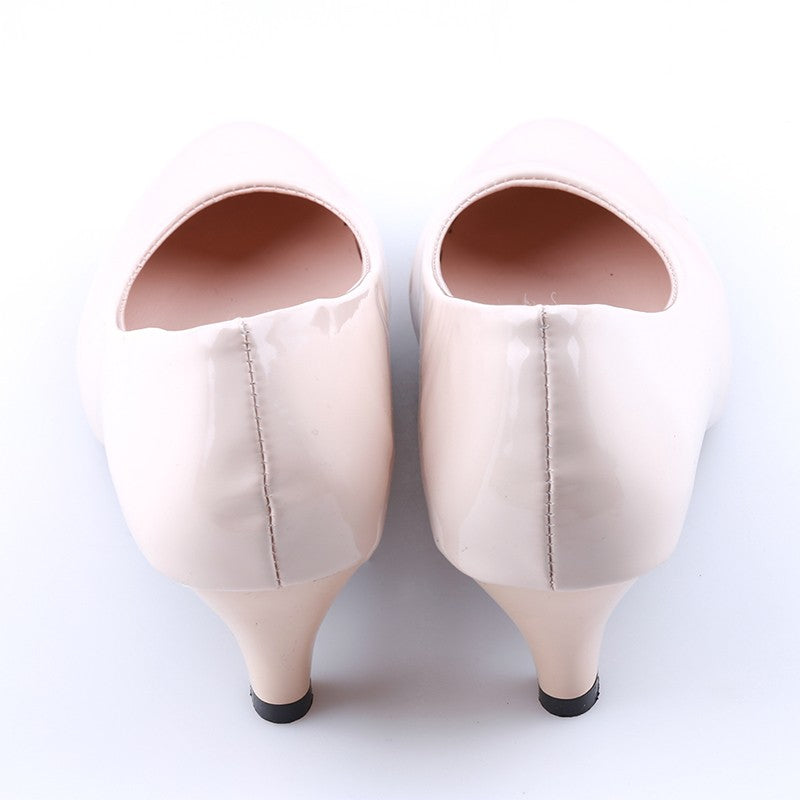 Sapatos Femininos Scarpin Salto Médio Nude Sexy Salto Alto Sapatos de Casamento Feminino Sapatos de Trabalho de Escritório Scarpin Branco Sapatos de Festa