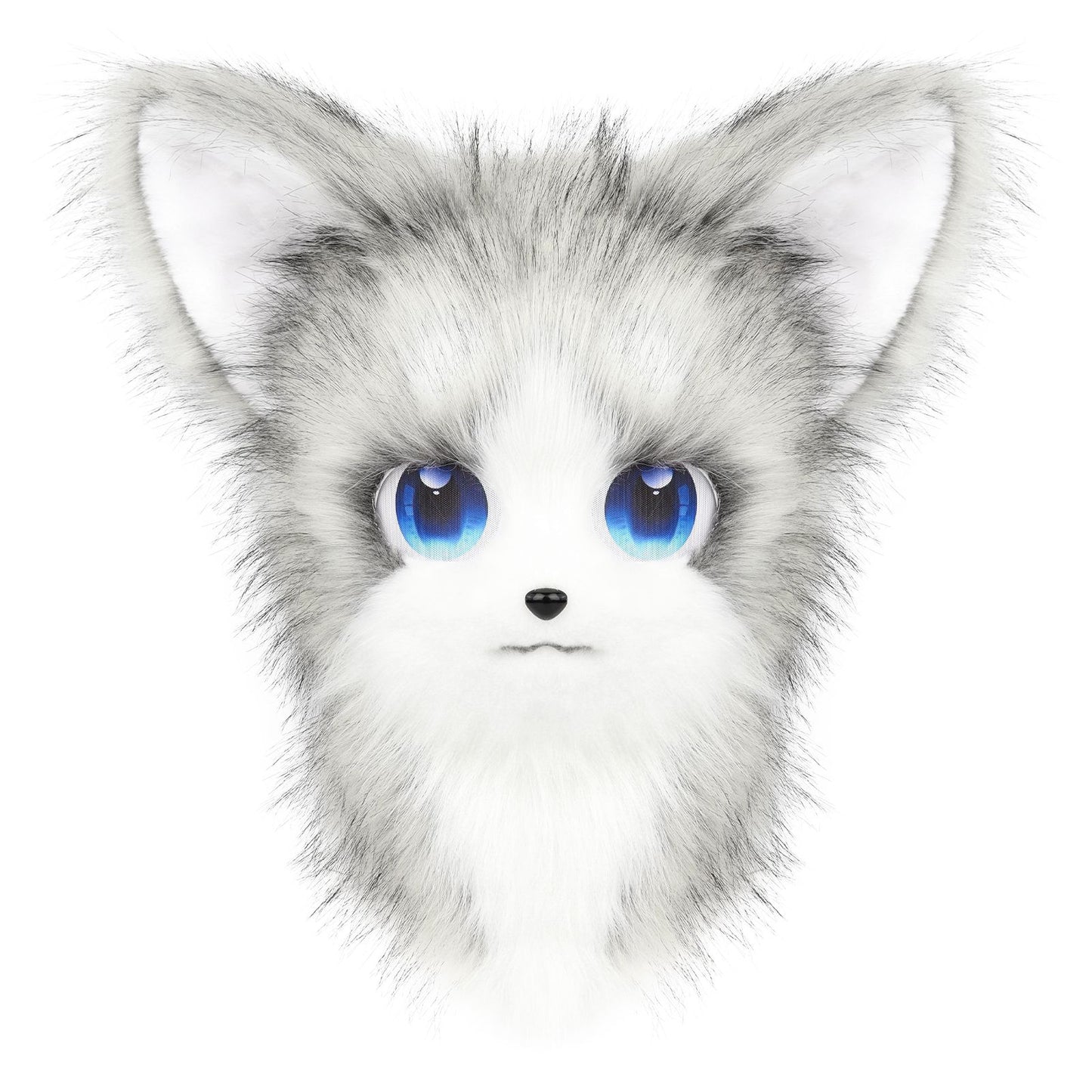 Animal Furry Fursuit Head Mask Plush Cat Fox Mask Costume Props for Halloween Cosplay Party