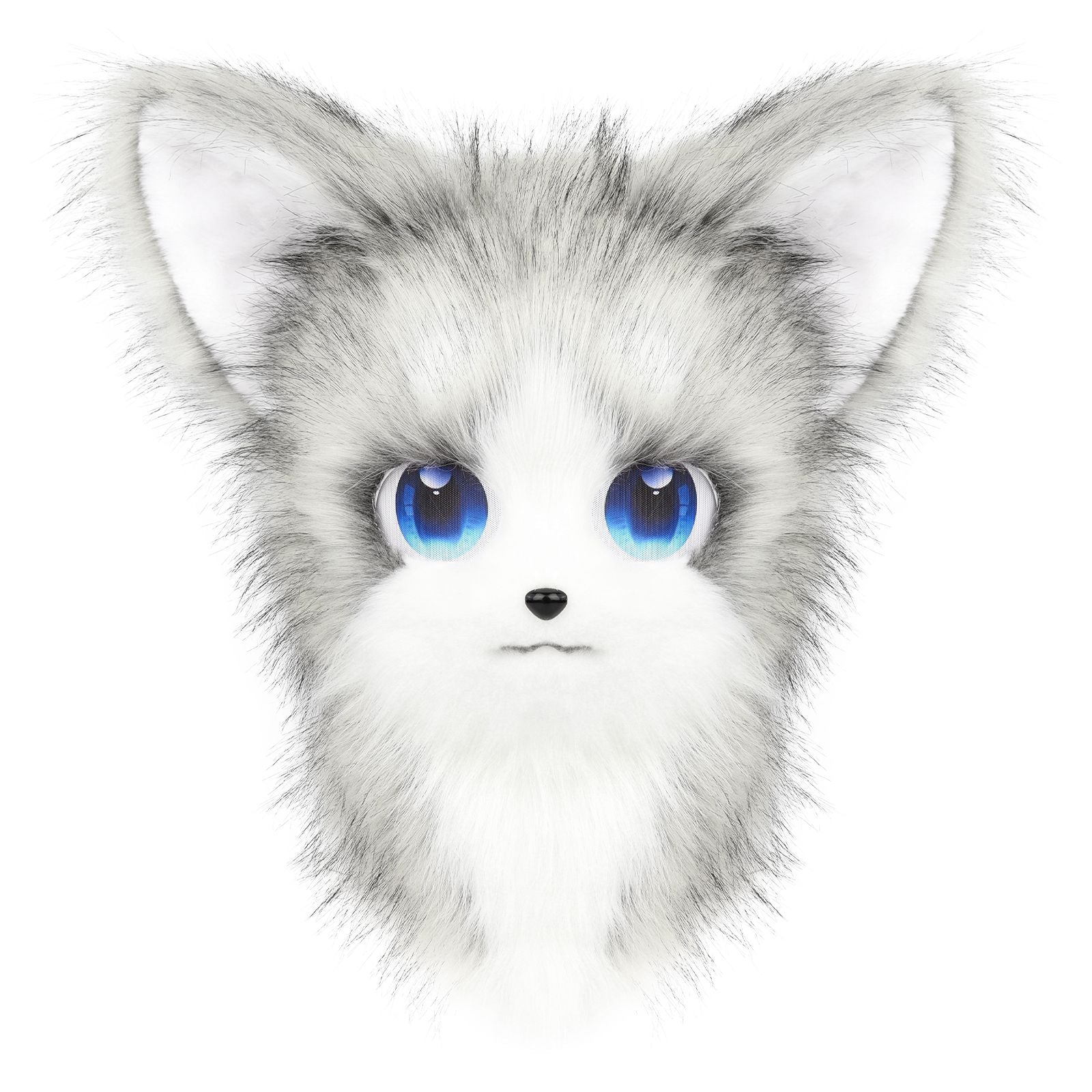 Animal Furry Fursuit Head Mask Plush Cat Fox Mask Costume Props for Halloween Cosplay Party