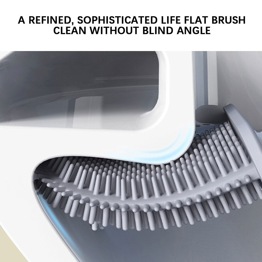 Silicone Toilet Brush With Holder Wall-Mounted Toilet Cleaning Brush Rubber Bristle Toilet Cleaner Brushes Bathroom Accessories