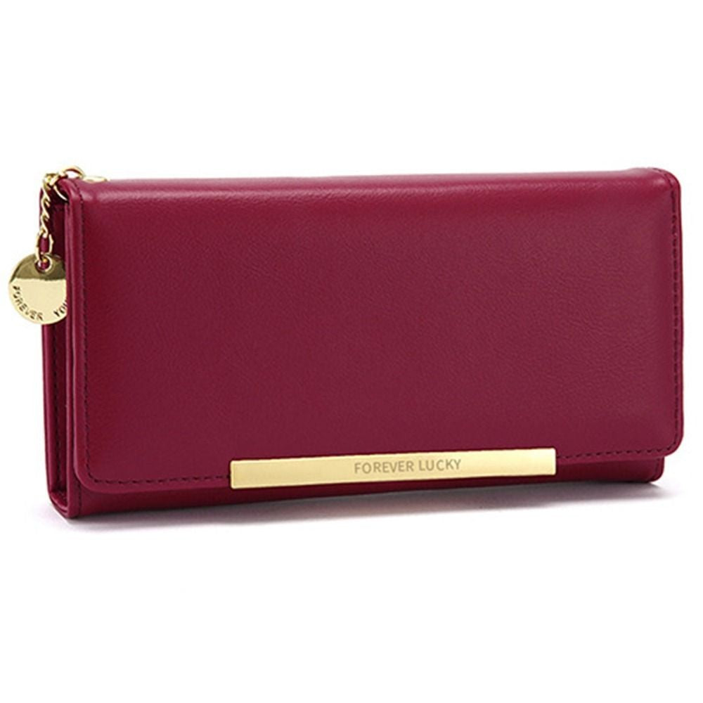 Fashion Portable Solid Color Female Long Purse Zipper Clutch Bag Large Capacity PU Leather Women Zipper Wallet
