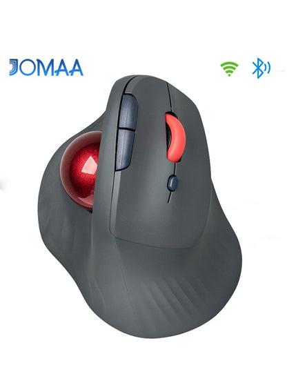 JOMAA Bluetooth + 2.4G Wireless Trackball Mouse, Silent Ergonomic Roller Ball Mice, Vertical Thumb Mouse, 2 Device Connection