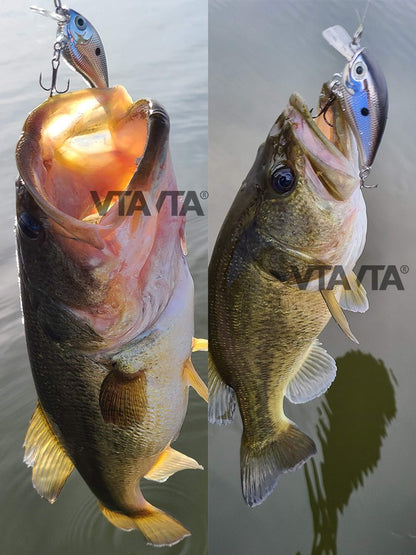 Iscas Artificiais Flutuantes VTAVTA 5cm/7cm Crankbaits para Pesca de Lucio e Robalo, Iscas Artificiais para Pesca, Material de Pesca