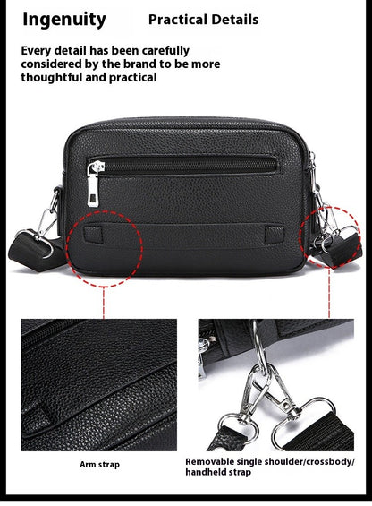 New Style Casual Men's Single Shoulder Bag - Portable Side-Hand Carrying Bag With Wrist Strap - Business-Style Crossbody Bag