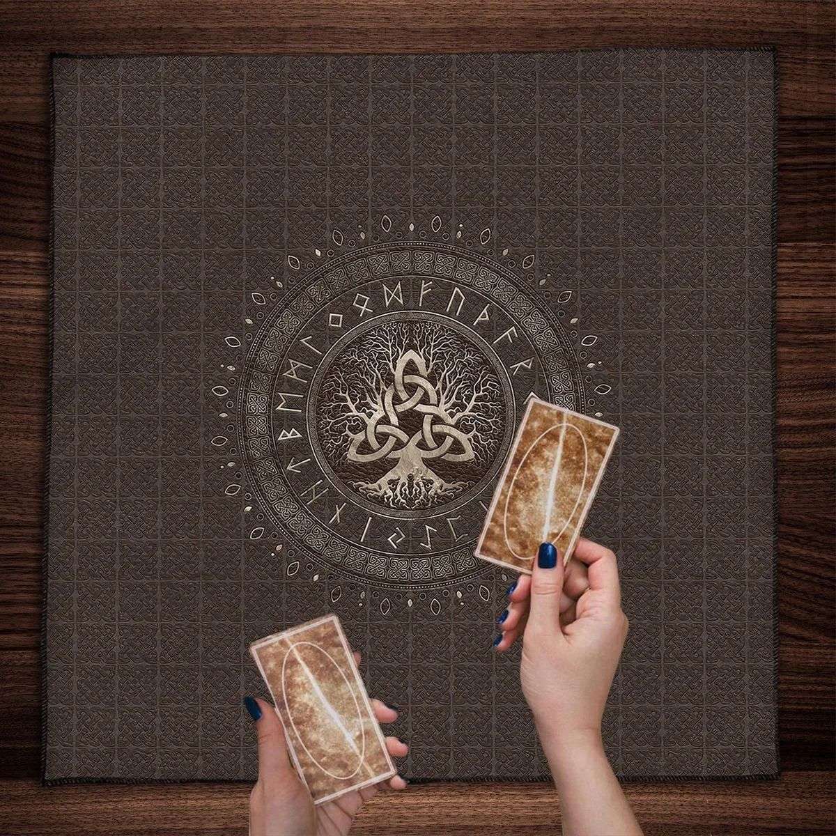 Tree of Life Pendulum Divination Table Cloth For Tarot Altar Tarot Cloth Witchcraft Astrology Oracle Cards Pads Witch home Decor