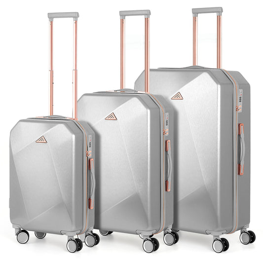 3PCS Luggage Set ABS Hardside Travel Luggage with Spinner TSA for Business Trip ABS Travel Luggage Set