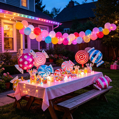 Candy Foil Balloon Set Birthday Party Candy-theme Decoration Birthday Banquet Carnival Event Baby Shower Arch Decoration