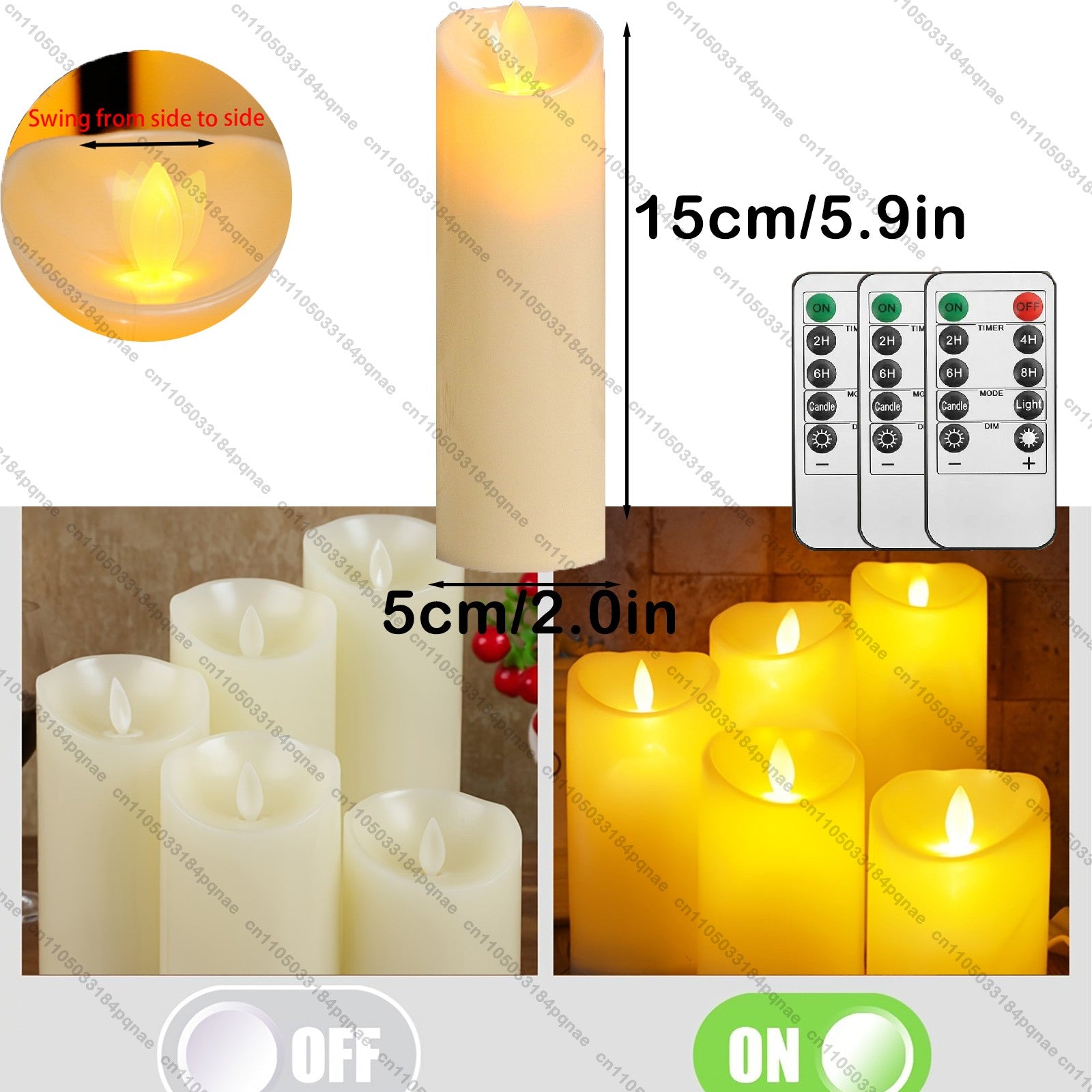 10-240pcs Flameless Fake Candle LED Flickering Candles with Remote Control Battery Operated Pillar Candles for Valentine's Day