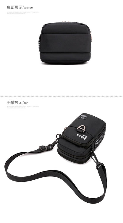 Fashion 3 Layers Men Small Shoulder Bag High Quality Durable Nylon Male Handbag Portable Messenger Bag Flap Mini Waist Bag