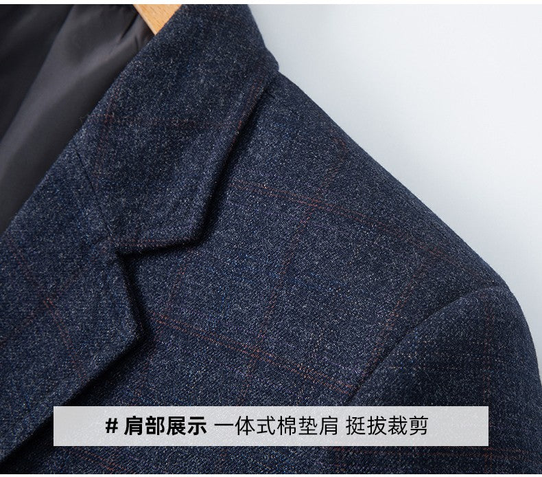 New Men's Blazer Fashion Middle-aged Business Casual Professional Wear Casual Loose British Style Sub-trend Four Seasons Suit