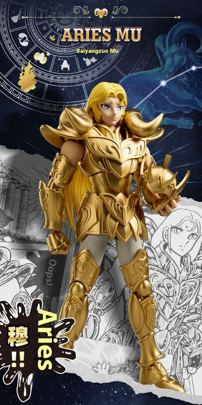Genuine Blokees Saint Seiya Champion Boneco de Ação Aiolos Touro Aldebaran Pégaso Mu Aiolia Milo Brinquedos Kits de Montagem Presentes