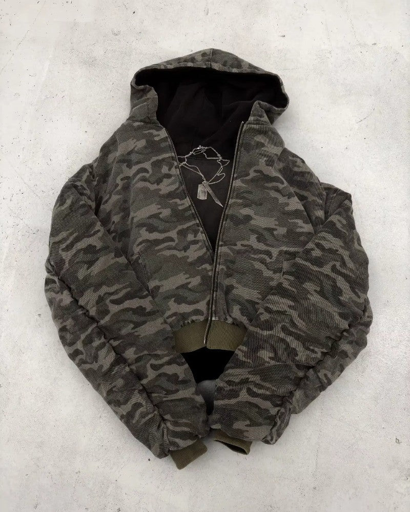 2025 American New Fashion Oversized Camouflage Double-sided Padded Jacket Men Y2K Harajuku Hip Hop Rock Popular Couple Jacket