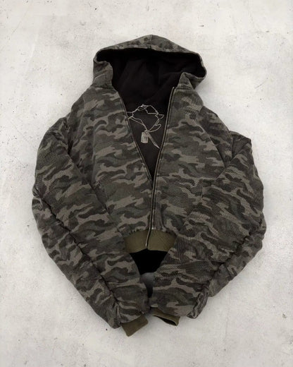 2025 American New Fashion Oversized Camouflage Double-sided Padded Jacket Men Y2K Harajuku Hip Hop Rock Popular Couple Jacket