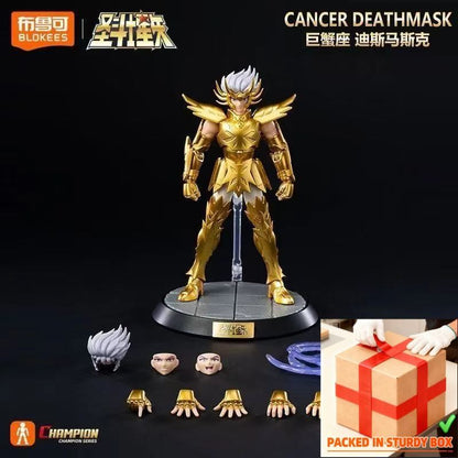 Original Blokees Saint Seiya Aquário Camoo Boneco Articulado Cisne Glacier Kit Modelo de Montagem Brinquedo Nível Campeão Novo Lançamento