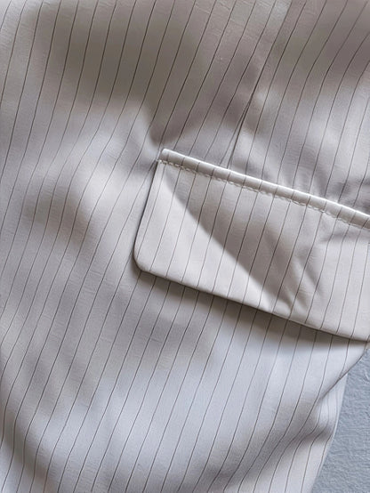 Kids Formal Themed Suit, Boys White Pinstripe Outfit with Hat and Tie