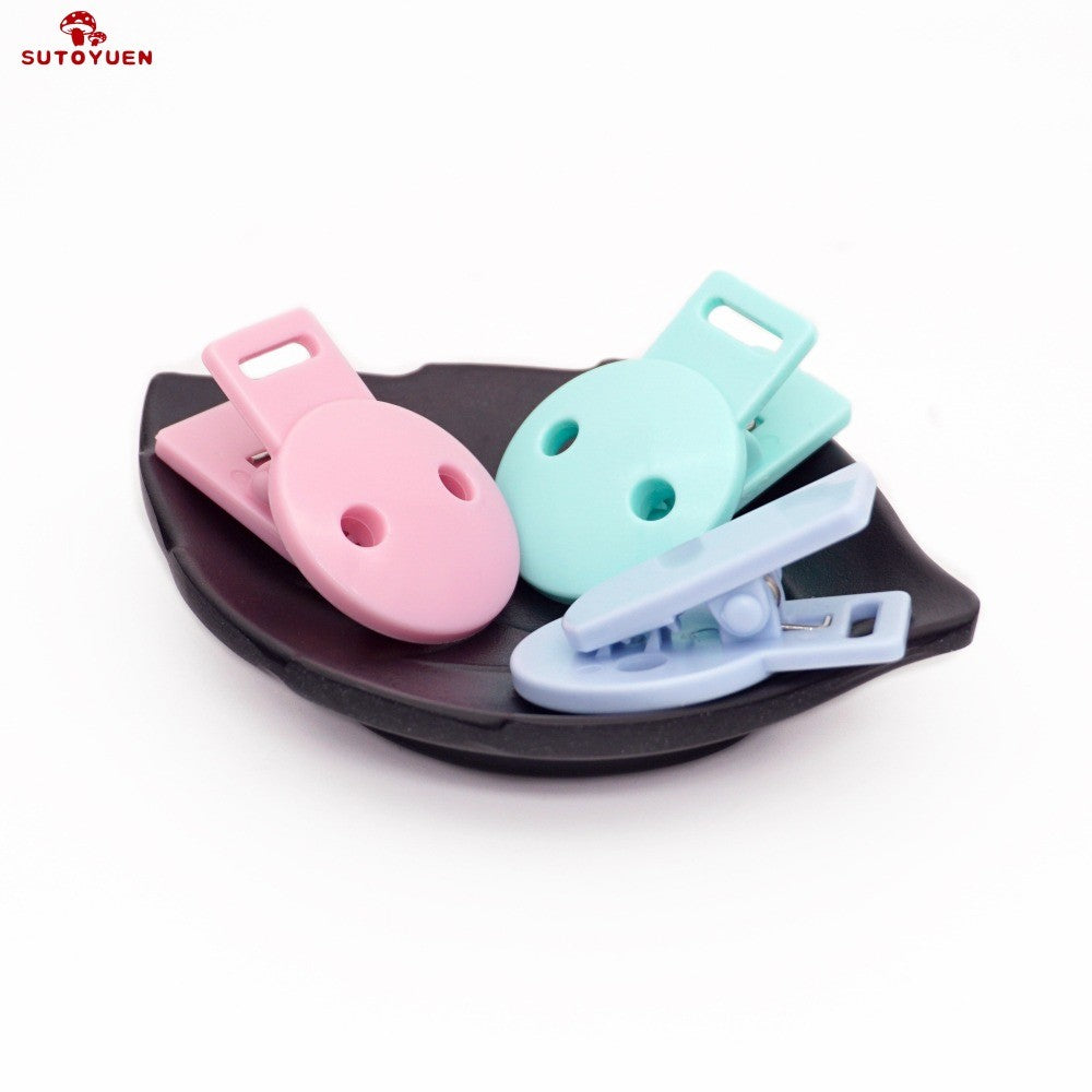 Sutoyuen 20pcs Round Head Pacifier Clip Soother Holder For DIY Beads Baby Dummy Chain Plastic Pacifier Clips Baby Accessories