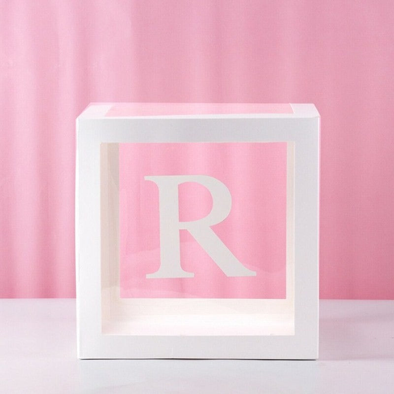 Transparent Letter Balloon Box Baby Shower Decorations Happy Birthday Wedding Decor 1st Birthday Party Supplies Balloon Box