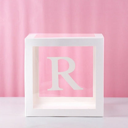 Transparent Letter Balloon Box Baby Shower Decorations Happy Birthday Wedding Decor 1st Birthday Party Supplies Balloon Box