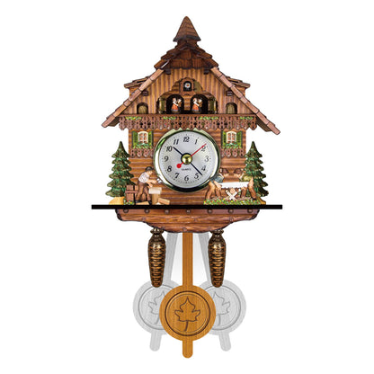 Bird Time Bell Swing Alarm Watch Imitation Wood Style With Easy-to-Read Dials Cuckoo Clock CM012
